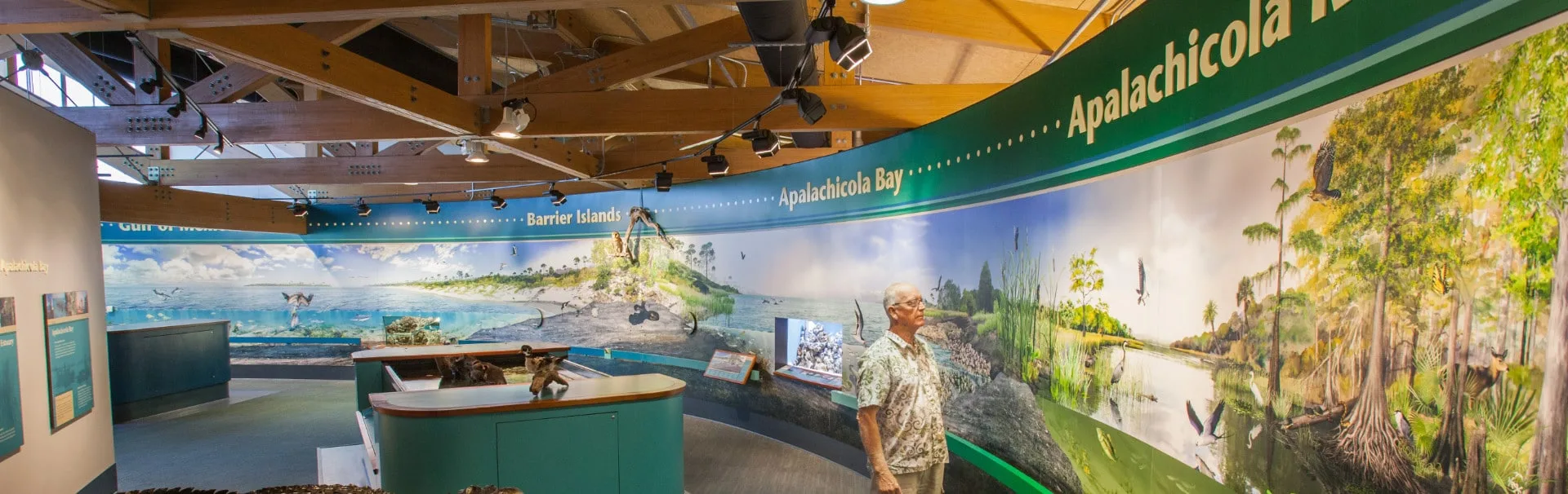 Man exploring visitor center