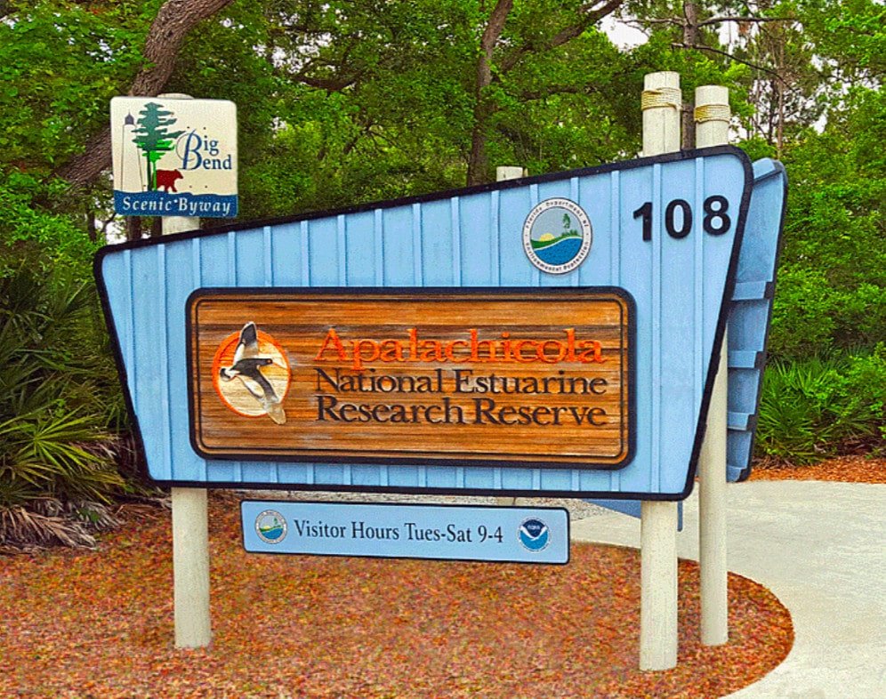 Visitor Sign at Apalachicola National Estuarine Research Reserve