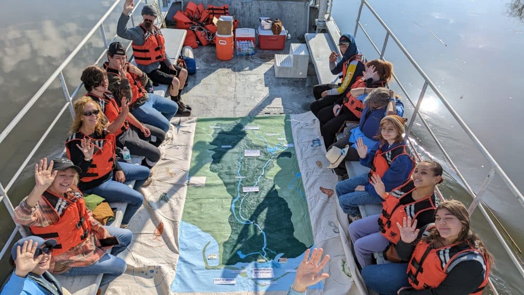 Our outdoor classrooms have included an exploration of the living shoreline at the Reserve, seagrass trips at the FSU Coastal and Marine Lab, Little St. George, and Fort Gadsden.